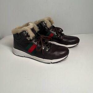 Gucci Leather & Shearling Sneaker